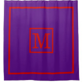 Rideaux De Douche Couleurs DIY Cadre Monogramme Initial LG Violet Ro (Devant)
