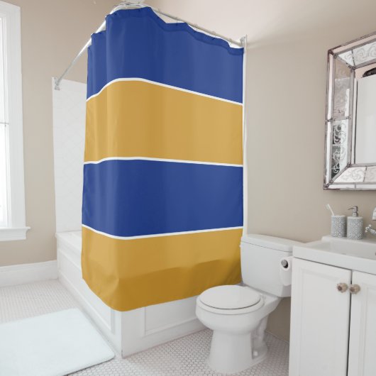 Rideaux De Douche Couleurs du drapeau de l'État du Massachusetts (En situation)