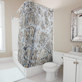 Rideaux De Douche Couleurs neutres Abstraites de Grunge (En situation)