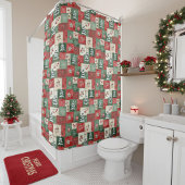 Rideaux De Douche Country patchwork christmas pattern
