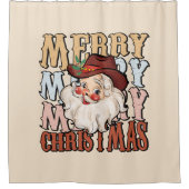 Rideaux De Douche Country Western Cowboy Noël (Devant)