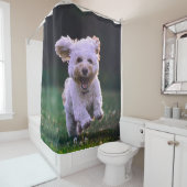 Rideaux De Douche Coup de chien blanc (En situation)