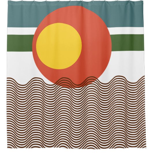 Rideaux De Douche Coup de soleil Abstrait (Devant)