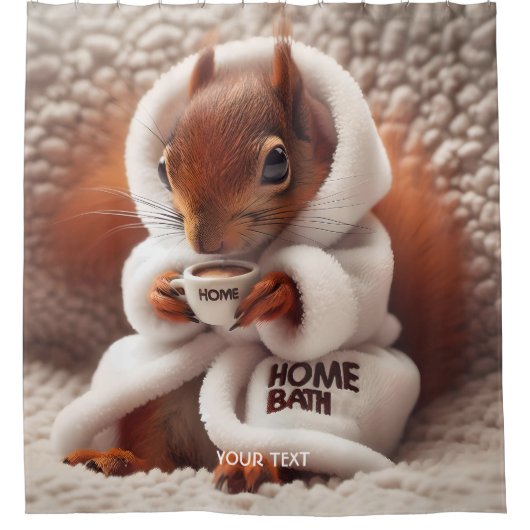 Rideaux De Douche Coupe de café Imaginaire Cute Squirrel (Devant)