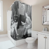 Rideaux De Douche Couple assis ensemble dans un compartiment d'un tr (En situation)