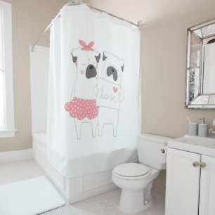 Rideaux De Douche Couple Français Amour Bulldog AMOUREUX DES CHIEN