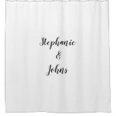 Rideaux De Douche Couple Nom Personnalisé Monogrammes Noir Blanc Cut (Devant)