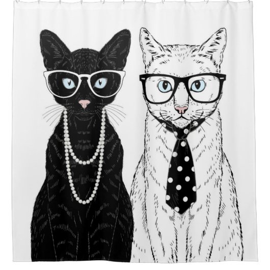 Rideaux De Douche Couples de chat (Devant)