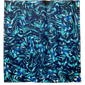 Rideaux De Douche Courbes bleues et cyanes gâtées (Devant)