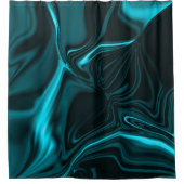 Rideaux De Douche Courbes en bleu turquoise foncé, ciel profond ou c (Devant)