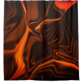 Rideaux De Douche Courbes ou ondulations corail, sur fond sombre (Devant)