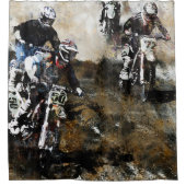 Rideaux De Douche Coureurs Motocross Dirt-Bike (Devant)