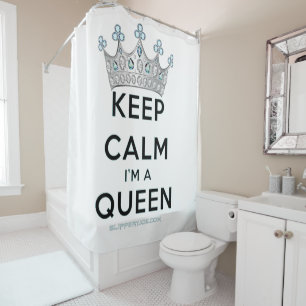 Rideaux De Douche Couronne argentée polie de la reine SlipperyJoe's