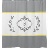Rideaux De Douche Couronne chic moderne monogramme initiale jaune gr (Devant)