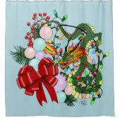 Rideaux De Douche Couronne de Noël du dragon chinois (Devant)