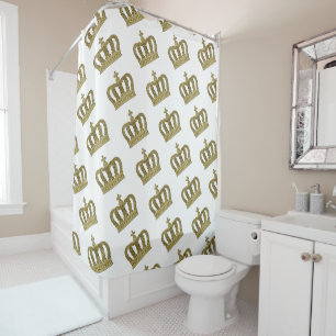 Rideaux De Douche Couronne d'or - luxe royal 2
