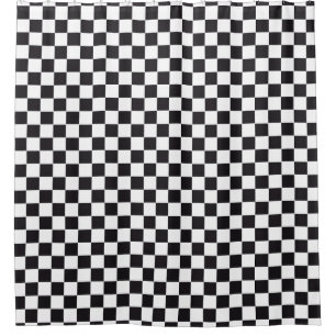 Rideaux De Douche Course de voiture / Motif d'échecs + votre backgr.