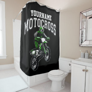 Rideaux De Douche Course Motocross Dirt Bike Rider personnalisée