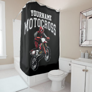 Rideaux De Douche Course Motocross Dirt Bike Rider personnalisée