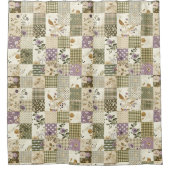 Rideaux De Douche Courtepoint Patchwork Lilac Vert Floral Rétro Rust (Devant)