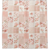 Rideaux De Douche Courtepoint Patchwork Rose Fleurs Rurales Rétro (Devant)