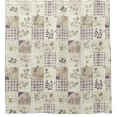Rideaux De Douche Courtepoint Patchwork Vert Lilas Floral Rétro Rust (Devant)