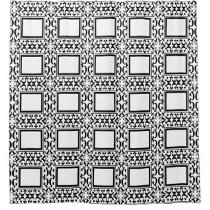 Rideaux De Douche Coussin de douche orange Carré noir blanc