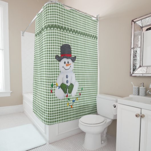 Rideaux De Douche Coussin Snowman Douche (En situation)