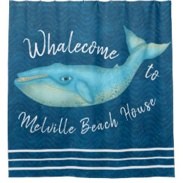 Rideaux De Douche Coutume nautique de Whalecome | de baleine bleue