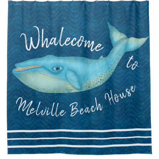 Rideaux De Douche Coutume nautique de Whalecome | de baleine bleue (Devant)