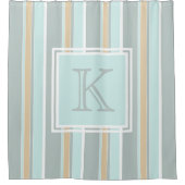 Rideaux De Douche Coutume Unique Seafoam Vert Blanc Tan Art (Devant)