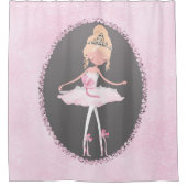 Rideaux De Douche Couture rose et gris Ballerina Girls Whimsical Chi (Devant)
