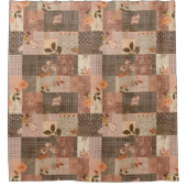 Rideaux De Douche Couverture en terre cuite patchwork Floral rustiqu (Devant)
