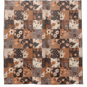Rideaux De Douche Couverture en terre cuite patchwork Floral rustiqu (Devant)