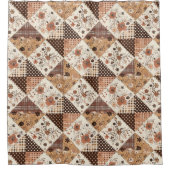 Rideaux De Douche Couverture en terre cuite patchwork Floral rustiqu (Devant)