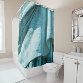 Rideaux De Douche couverture en tissu turquoise (En situation)
