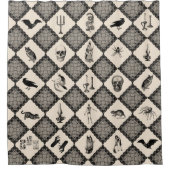 Rideaux De Douche Couverture Sherpa Wiccan Patchwork de Sorcière (Devant)