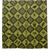 Rideaux De Douche Couverture Sherpa Wiccan Patchwork de Sorcière (Devant)