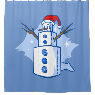 Rideaux De Douche covid amusant papier toilette de noël bonhomme de