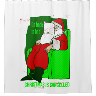 Rideaux De Douche covid noël annulé santa claus drôle
