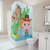 Rideaux De Douche Cow-girl avec le cheval (En situation)