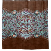 Rideaux De Douche cowboy brun turquoise de l'ouest motif (Devant)