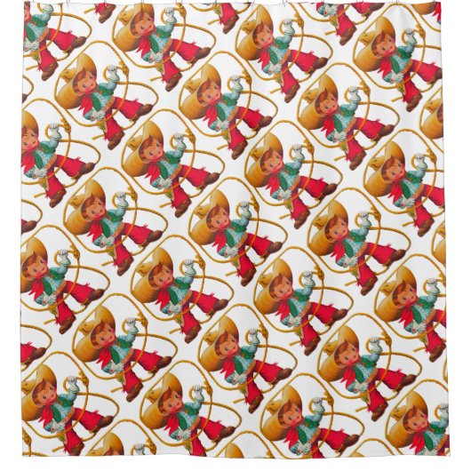 Rideaux De Douche Cowboy Retro Boy Child Cute Western (Devant)