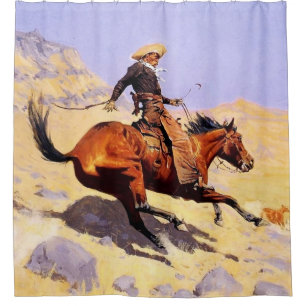 Rideaux De Douche Cowboy Western Art par Frederic Remington