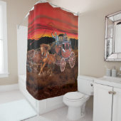 RIDEAUX DE DOUCHE COWBOYS DE LA DILIGENCE (En situation)