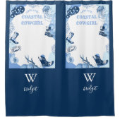 Rideaux De Douche cowgirl côtière bleue (Devant)