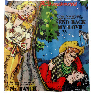 Rideaux De Douche Cowgirl Romance La trahison Vintage BD