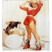 Rideaux De Douche Cowgirl un nouvel Occident Vintage (Devant)