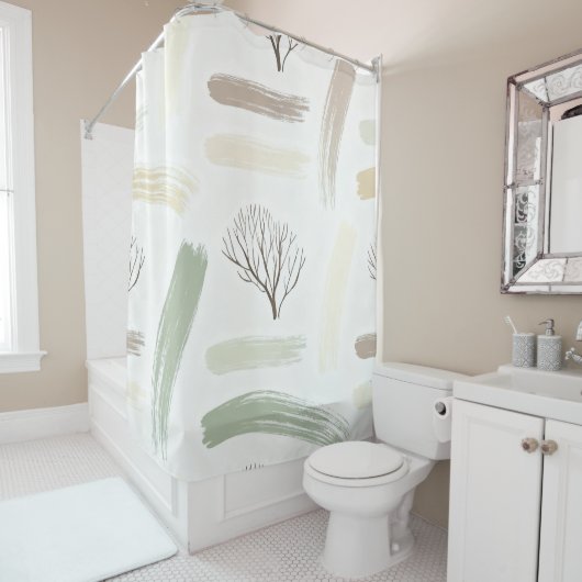 Rideaux De Douche Cozy  Minimal Winter Aesthetic Pattern   (En situation)