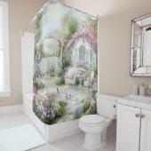 Rideaux De Douche  Cozy Pink Cottage Floral |  (En situation)